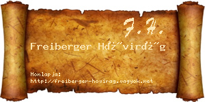 Freiberger Hóvirág névjegykártya